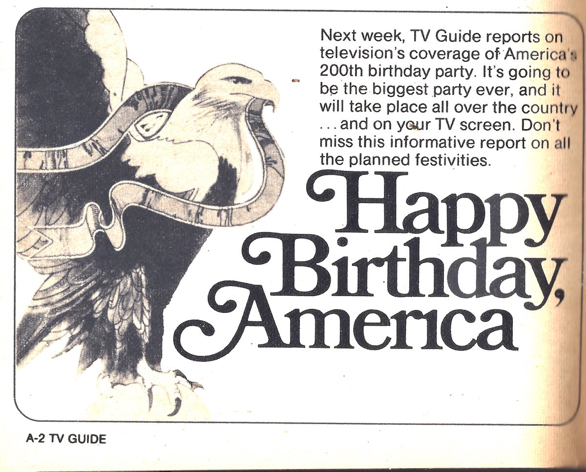 For the US Bicentennial, TV Guide published a special issue for July 4th, 1976. Check out my latest YouTube video where I delve into some of the ways TV celebrated via the pages of this vintage TV Guide. Please click here: youtube.com/watch?v=JCM_IX…