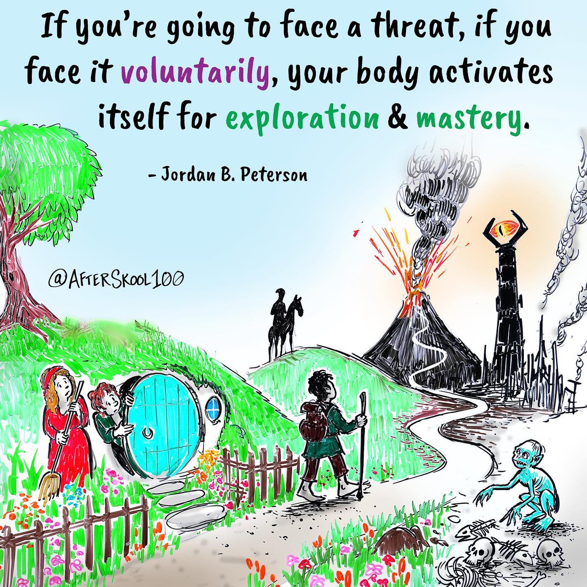 AfterSkool101's tweet photo. The path to enlightenment is seldom trod upon, because if it were all a matter of following your own bliss and doing what made you happy, then everyone in the world would be a paragon of wisdom, but it’s not that at all. It’s a matter of facing the thing you least want to face. https://t.co/ne4H5rxq5s