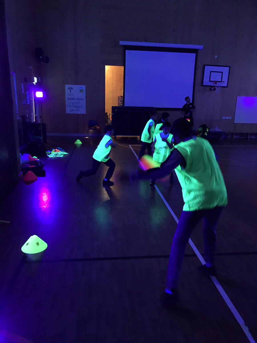 NansenSchool's tweet photo. The children are loving glow in the dark dodgeball today https://t.co/S6DlqFrcUD