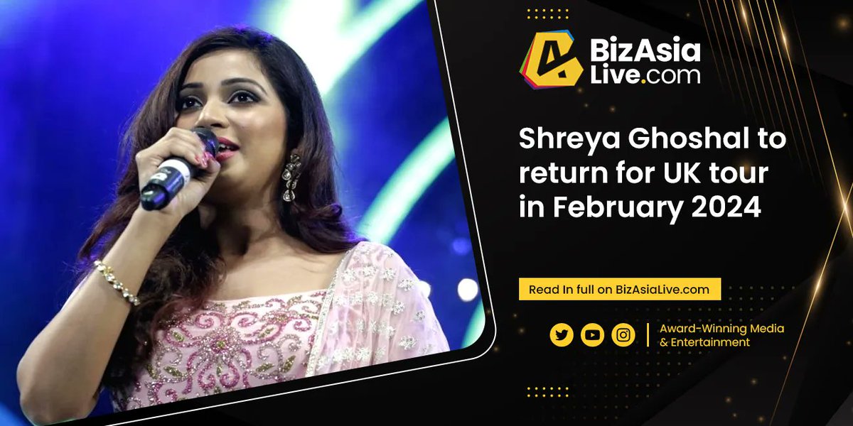#ShreyaGhoshal set to return in February 2024 for UK tour

▶ Read here: buff.ly/3JUIABE