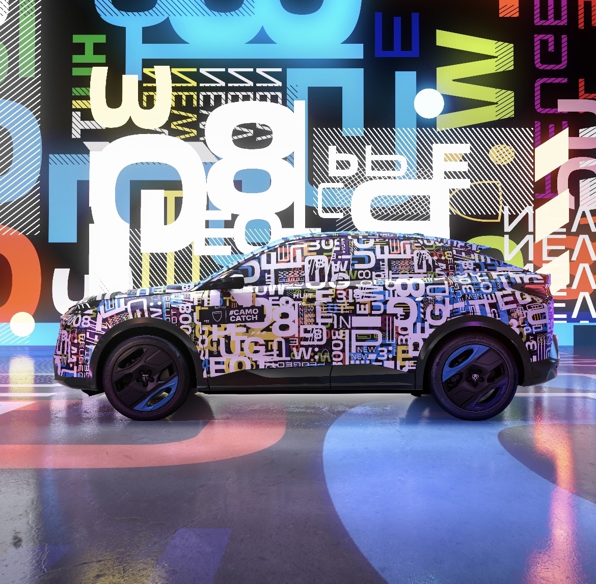 PeugeotUKPR's tweet photo. The #CamoCatch operation, involving the general public in the launch of the new #PeugeotE3008, challenges you to photograph the camouflaged E-3008 during final testing. Lucky winners have the chance to drive the new #Peugeot fastback themselves. ➡️ https://t.co/ycOp58Hb3X https://t.co/32OkXNl03F