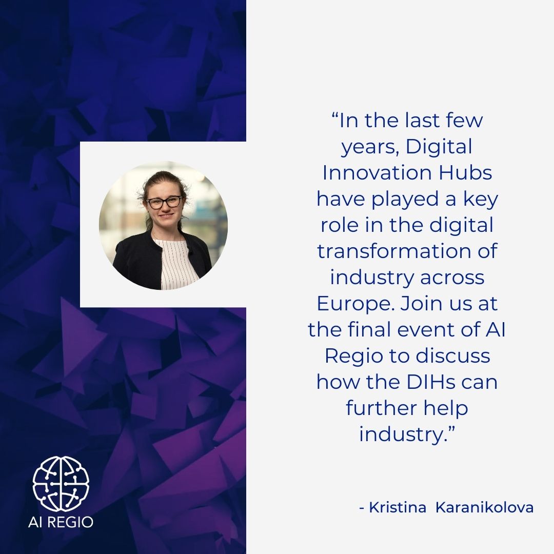 ai_regio's tweet photo. We're delighted to have Kristina Karanikolova, an innovation researcher at @TNO_nieuws, moderating a captivating session during our #AIREGIO final event on September 27 in Brussels. 🇪🇺
🗓️Don't miss out on this opportunity and save your spot:
https://t.co/CkcEPJm9sC https://t.co/SRqbUBrX4A