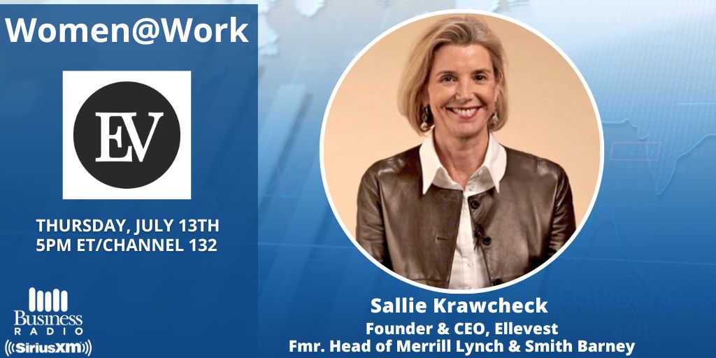 💸Women & Investing💸 TODAY at 5pm ET on Women@Work - @SallieKrawcheck, Founder & CEO @Ellevest, talks to @LauraZarrow about Women's Financial Health, the Gender Pay Gap, the flexibility of Remote Work, the Future of #AI & its impact on Women & more! 🔊Tune in on #SiriusXM132🔊