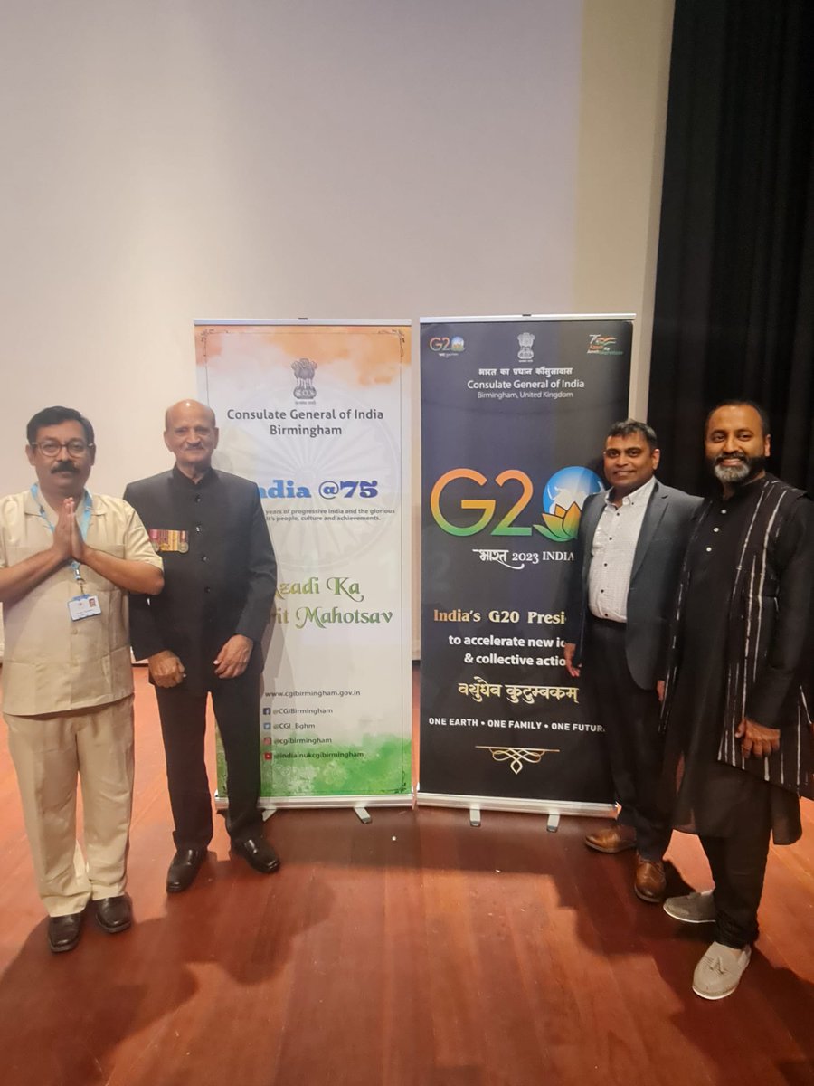 BediNamratta's tweet photo. A wonderful evening of celebration of Azadi ka Amrit Mahotsav by @CGI_Bghm keeping India alive in UK. A very proud moment.
👏 to all participants, I am in awe of your singing powers.
Great to meet leaders from indian diaspora @ChoksiVimal @BroadheathKC, let's do more of these. https://t.co/0uh7v8Khbe