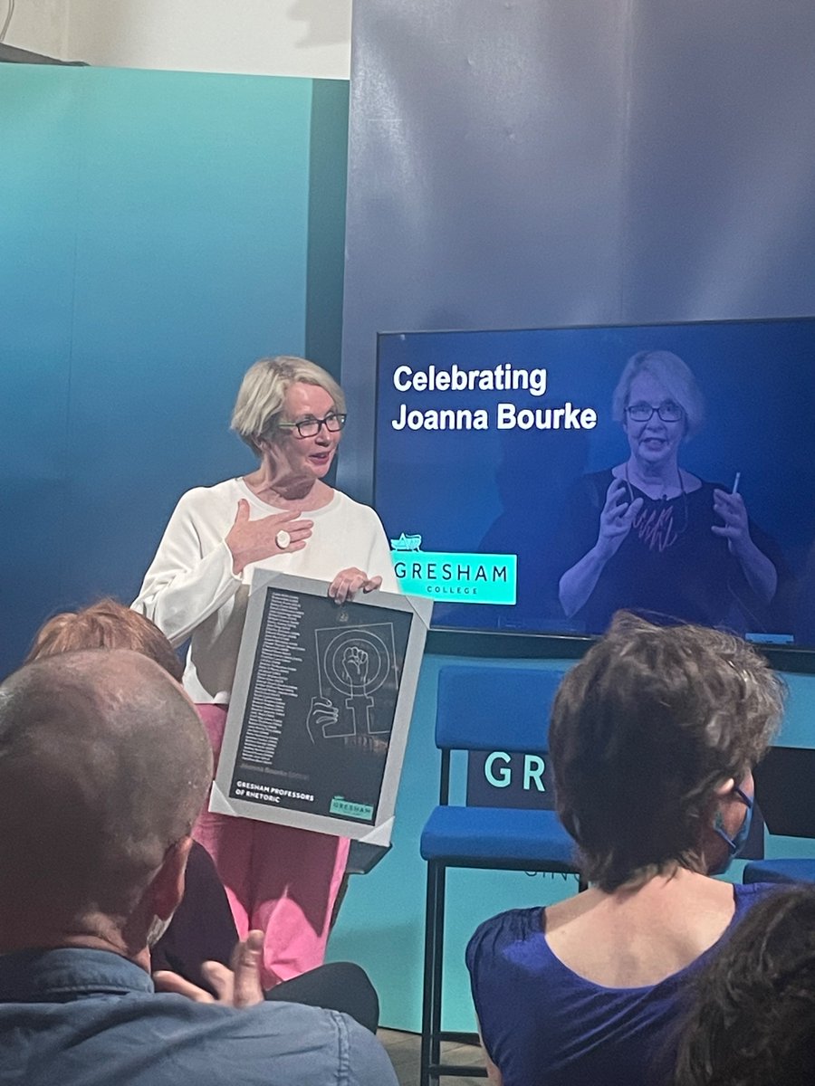 Great event @GreshamCollege to celebrate the incomparable @bourke_joanna on a lifetime of pathbreaking work. Rest assured, there is much more to come! @shme_bbk @BirkbeckUoL #emotions #history #gender