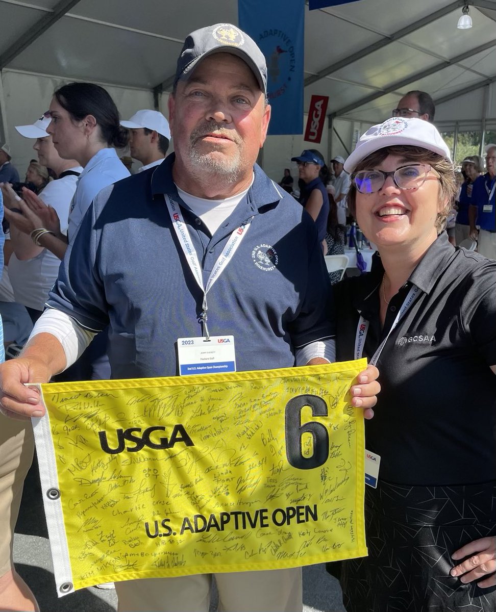 GCSAA's tweet image. The @USGA recognized GCSAA member superintendent Jerry Everett at the closing ceremony of the #USAdaptiveOpen. Congratulations to Jerry, his crew, and the winning golfers.