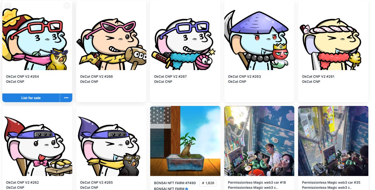 ガス代節約のため、安くなるのを待ってミント！
16gweiで0.003ETH未満！安い！

肝心の絵柄はレアっぽいものはないものの、赤目で青い子がお気に入り！

#OKCAT #OKCNP