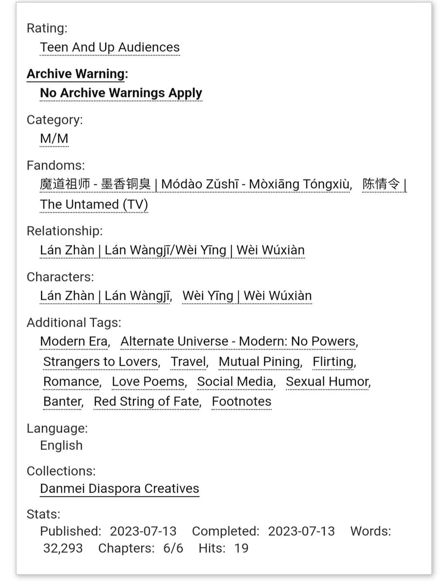 countingcr0ws's tweet photo. #WangXian strangers to friends to lovers modern AU fic for @MdzsRbb

☁️ 30k wc, travel x banter 
☁️ wwx visits Taiwan alone after jc has work™  
☁️ meets lwj at a temple, then again on little mount bc #fate
☁️ douyin content creator, all-round competent wwx
☁️ rich corporate lwj https://t.co/nDeoZZKWBI