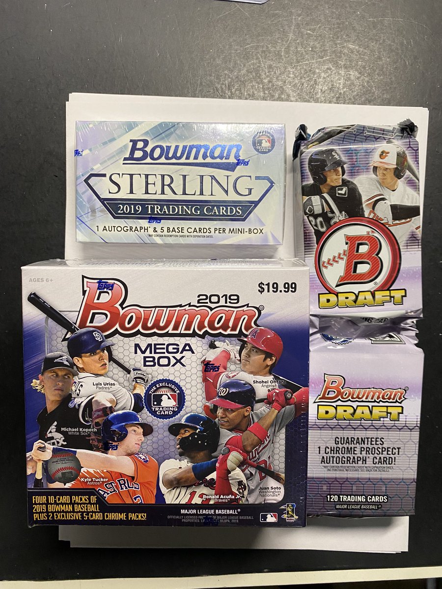 Tombote124's tweet photo. Retweet and I’ll send $5 to a random retweeter
🚨3 random team breaks today! 
- 2019 bowman mixer. $17 
(Draft super pack, mega box, sterling box.  2 autos)
- 2022 update sapphire &amp; hobby $13
(15 left)
- 2023 big league $3 (16 left)
Stacking shipping. Flat rate. ($5 US $10 CAN) https://t.co/q1U8KrK2Zd
