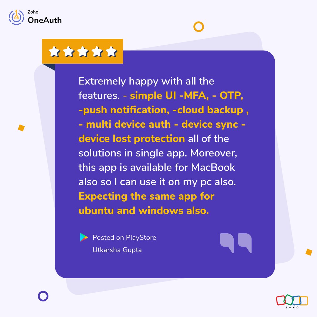 ZohoOneAuth's tweet photo. #AccountsofAuthentication
🧞♂️You asked for OneAuth on Windows.
We delivered.
💻👍OneAuth is now available for download on the Microsoft Store with all the features you've loved & more.
🗣️
Download the authenticator that listens to you: https://t.co/Fo5mZfvsLt https://t.co/DFrwdaQ6jR