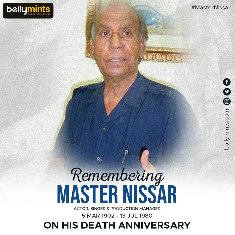BollyMints's tweet photo. Remembering Actor, Singer & Production Manager #MasterNissar Ji On His #DeathAnniversary !
#NissarAliMohammedAli https://t.co/LOZYSzmtDX