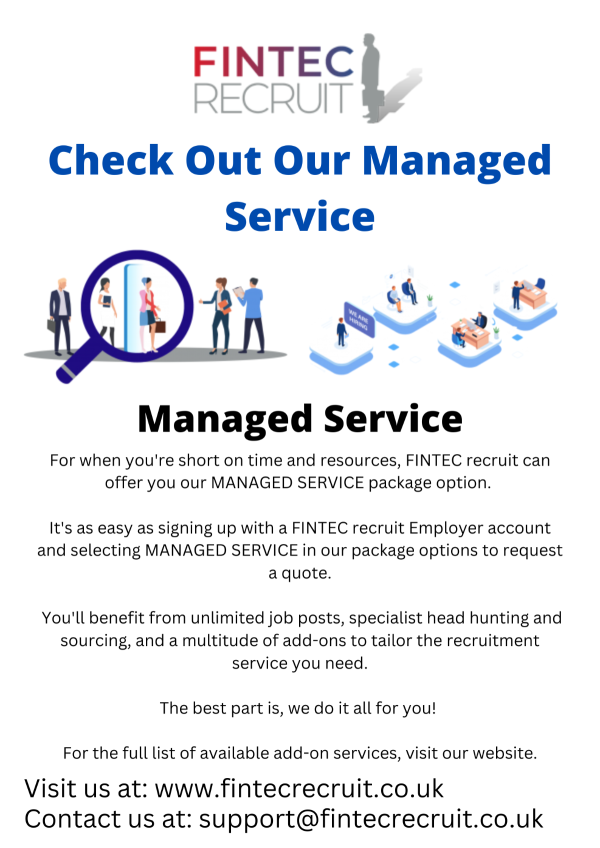 Put your recruitment process in our capable hands with FINTEC recruit's MANAGED SERVICE package! #recruitment #job #employer