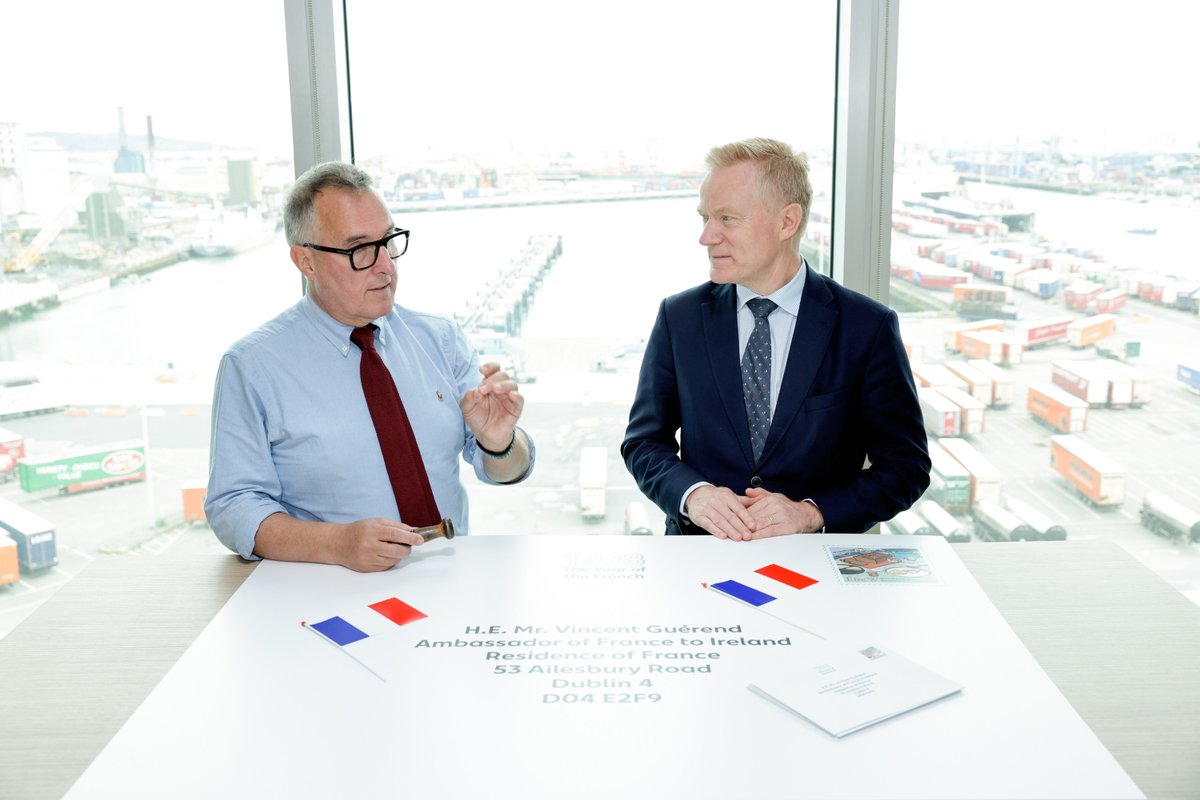 FranceinIreland's tweet photo. An Post @Postvox have unveiled a Postmark to commemorate the #YearOfTheFrench 

Everytime you post a letter in the next weeks, our postmark will be there 📨

2023 is 225th anniversary of the French landing in Mayo, to support the rebellion of Wolfe Tone 🇫🇷🤝🇮🇪 https://t.co/0WfxN1AwC4
