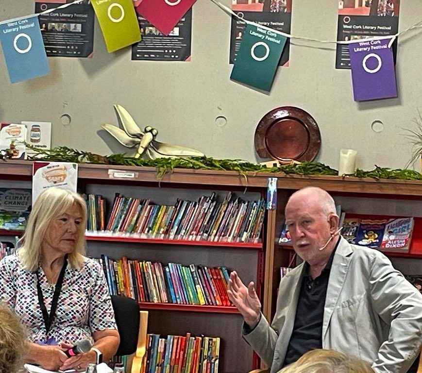 Full house in #BantryLibrary yesterday for Empty Bed Blues author William Wall in conversation with Sue Leonard as part of the @wcorklitfest. #wclf2023