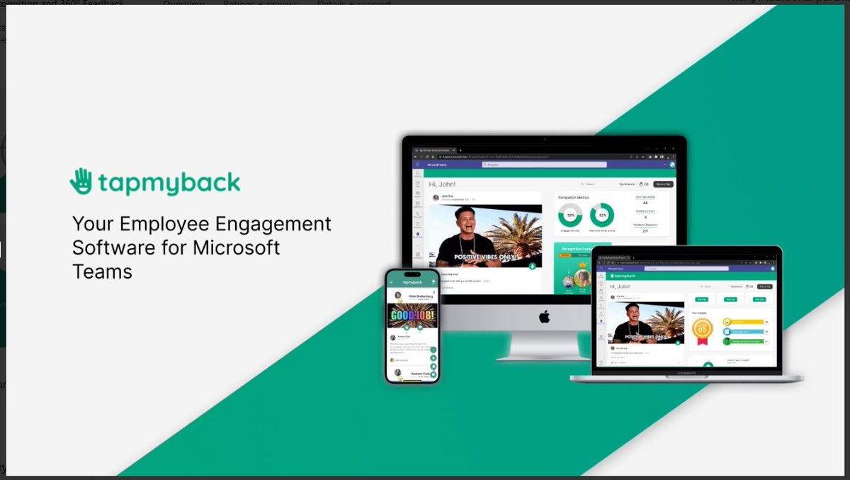 tapmyback's tweet photo. Boost your team's success with Tap My Back integration on Microsoft Teams.

Recognize achievements, give private feedback, and gauge your team's pulse, all within the app. 🚀

#EmployeeEngagement #FeedbackCulture #MicrossoftTeams https://t.co/D4oJ8bA7dq