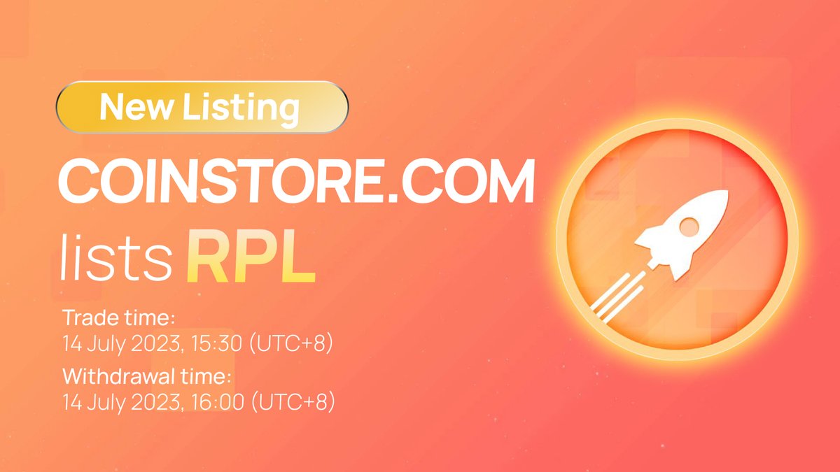 CoinstoreExc's tweet image. 🚀 NEW TOKEN LISTING ON COINSTORE 
Welcome @Rocket_Pool $RPL

⏰ Trade time: 14 July 2023, 15:30 (UTC+8)
💰 Withdrawal time: 14 July 2023, 16:00 (UTC+8)

🔗 Official website: rocketpool.net
