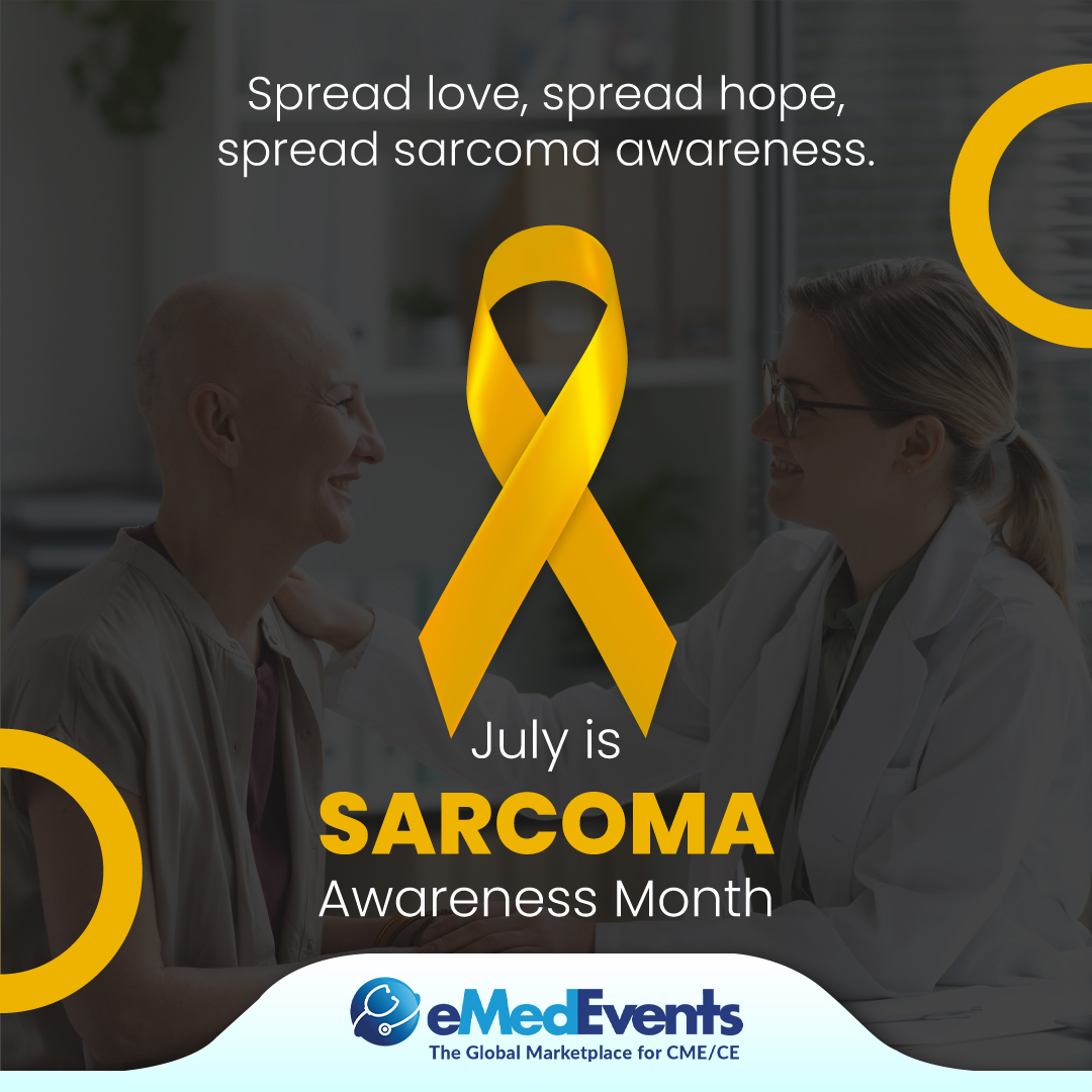 eMedEvents's tweet photo. Did you know that sarcoma is a rare type of cancer that can affect people of all ages? This July, let's shine a light on sarcoma and its impact. Let's raise awareness, and help us make a difference.
#SarcomaAwareness #RareCancer #oncology #cancer #FightSarcoma #eMedEvents https://t.co/pnb8tRRGJ8