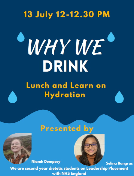 carrie_biddle's tweet photo. We are grateful to have our #DT student team members on #SWLeadershipPlacement hosting a @NHSHEE_SWest staff lunch &amp; learn #wellbeing session on hydration with a story of Sandy the Octopus to explain the signs &amp; symptoms of dehydration #ButFirstADrink great #toptips 🐙🥤🥛 https://t.co/oerd8LMv9t