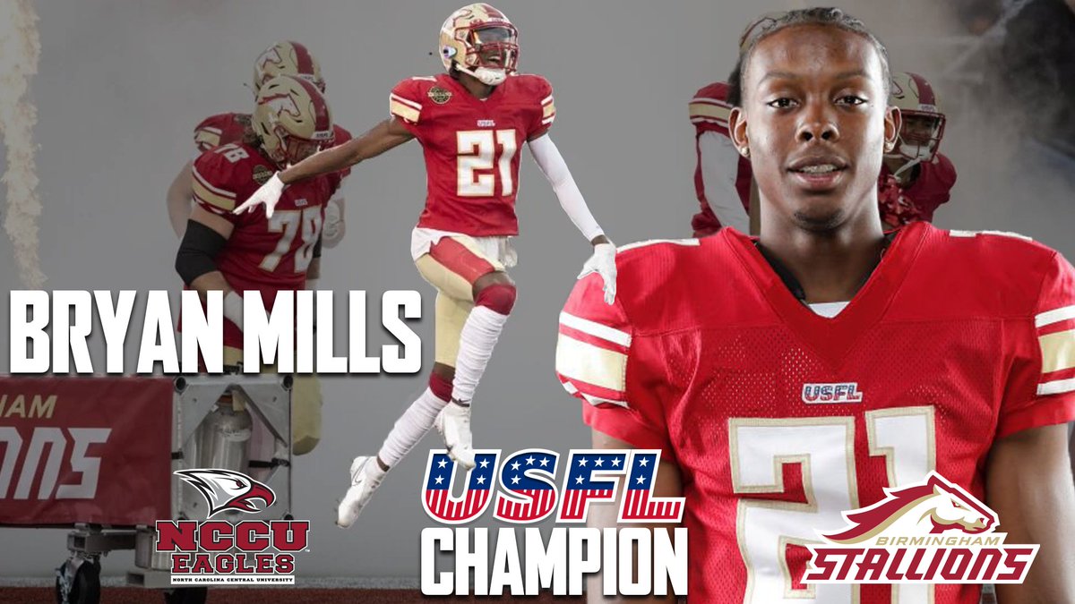NCCU Athletics (@nccuathletics) on Twitter photo USFL CHAMP! Former <a href="/NCCU_Football/">NC CENTRAL FB | 🦅🏆🦅</a> cornerback Bryan Mills is a USFL champion after his Birmingham Stallions defeated the Pittsburgh Maulers, 28-12, in the league championship game on July 1 in Canton, Ohio.
Story: nccueaglepride.com/news/2023/7/13…
#NCCU | #EaglePride
<a href="/MEACSports/">Mid-Eastern Athletic Conference</a> USFL CHAMP! Former <a href="/NCCU_Football/">NC CENTRAL FB | 🦅🏆🦅</a> cornerback Bryan Mills is a USFL champion after his Birmingham Stallions defeated the Pittsburgh Maulers, 28-12, in the league championship game on July 1 in Canton, Ohio.
Story: nccueaglepride.com/news/2023/7/13…
#NCCU | #EaglePride
<a href="/MEACSports/">Mid-Eastern Athletic Conference</a>