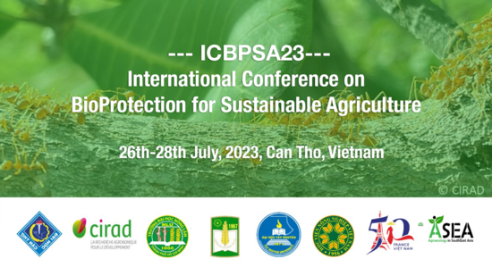 Cirad's tweet photo. #SaveTheDate | Less than 2 weeks to go until the International Conference on #BioProtection for Sustainable #Agriculture. Organized by 5 Vietnamese universities & #CIRAD & supported by @FranceAuVietnam.
📅 26-28 July
📌Can Tho, #Vietnam
👉 https://t.co/xStPOsd3pM https://t.co/nE22H864Uq