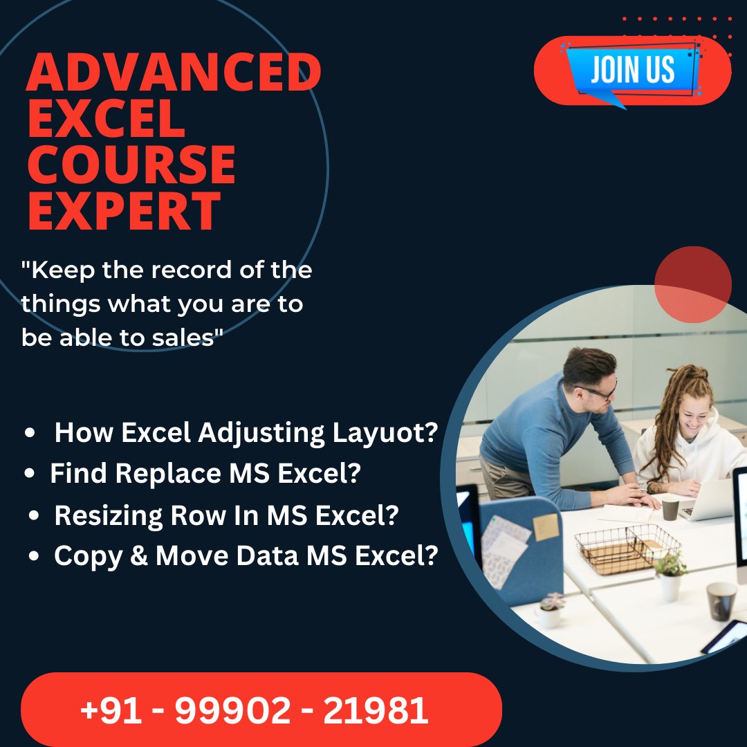 pci_institute's tweet image. Hello Everyone,
Welcome to #pavitracomputerinstitute
Advanced Excel course Pratap Nagar, Gurugram. Only 20 Students Per Batch.
Course Batch :-
How Excel Adjusting Layout?
Find Replace MS Excel?
Resizing Row MS Excel?
Copy &amp;amp; Move Data MS Excel?