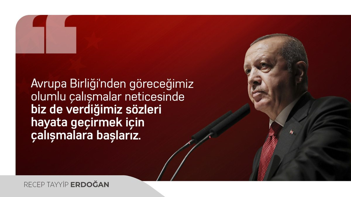 yasar_hava's tweet photo. Dünya Lideri @RTErdogan:

"Avrupa Birliği'nden göreceğimiz olumlu çalışmalar neticesinde biz de verdiğimiz sözleri hayata geçirmek için çalışmalara başlarız." https://t.co/jf03peHJvL