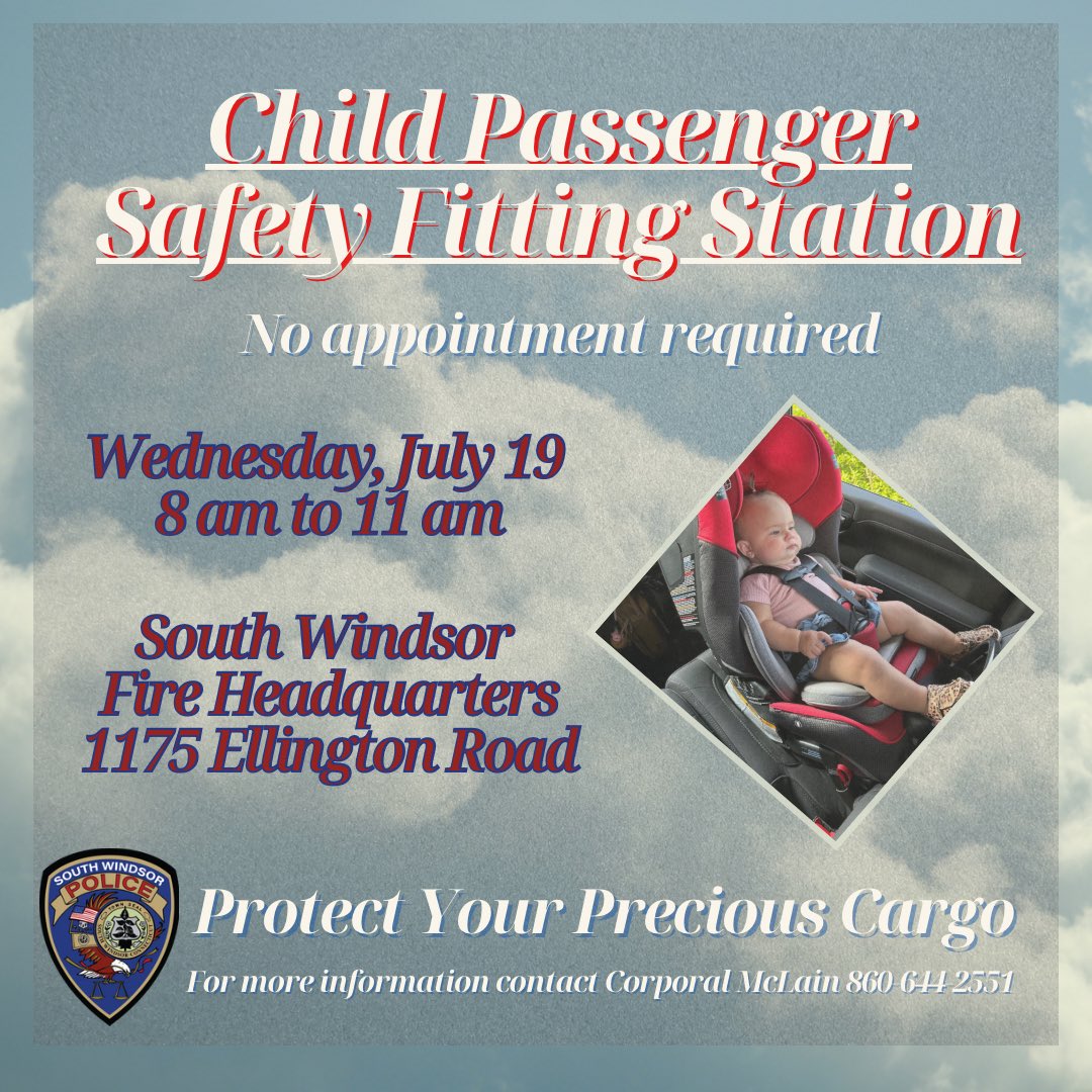 SWPD_PIO's tweet image. Good morning #SW06074. We will be hosting another free Child Passenger Safety Fitting Station next Wednesday (07/19) at Fire HQ. No appointment required!