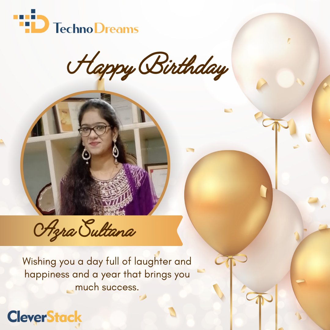 clever_stack's tweet image. Wishing you a day full of laughter and happiness and a year that brings you much success.
#technodreams #cleverstack #birthdaygirl #birthday #happybirthday #birthdaycake #birthdayparty #happy #celebration #balloons #birthdaycelebration #birthdaywishes #celebrate #birthdaygift