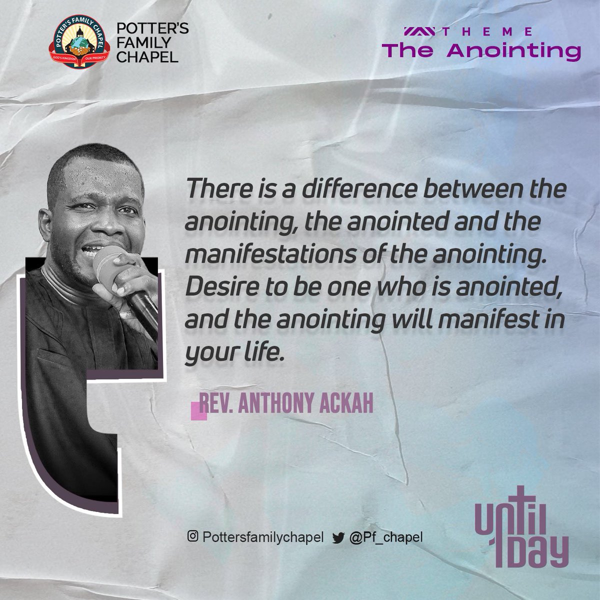 ProphAArmstrong's tweet photo. “You can’t afford to be a Christian without the anointing.” — Pastor Anthony Ackah
#until1day
#PFC
#YearOfProsperity https://t.co/E1Y4DzFubb
