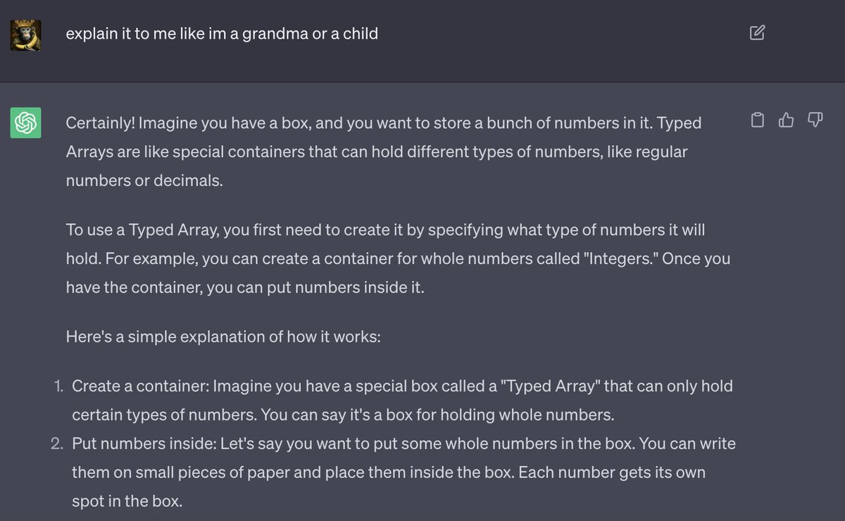 apedotjs's tweet image. #ChatGPT #typedarrays