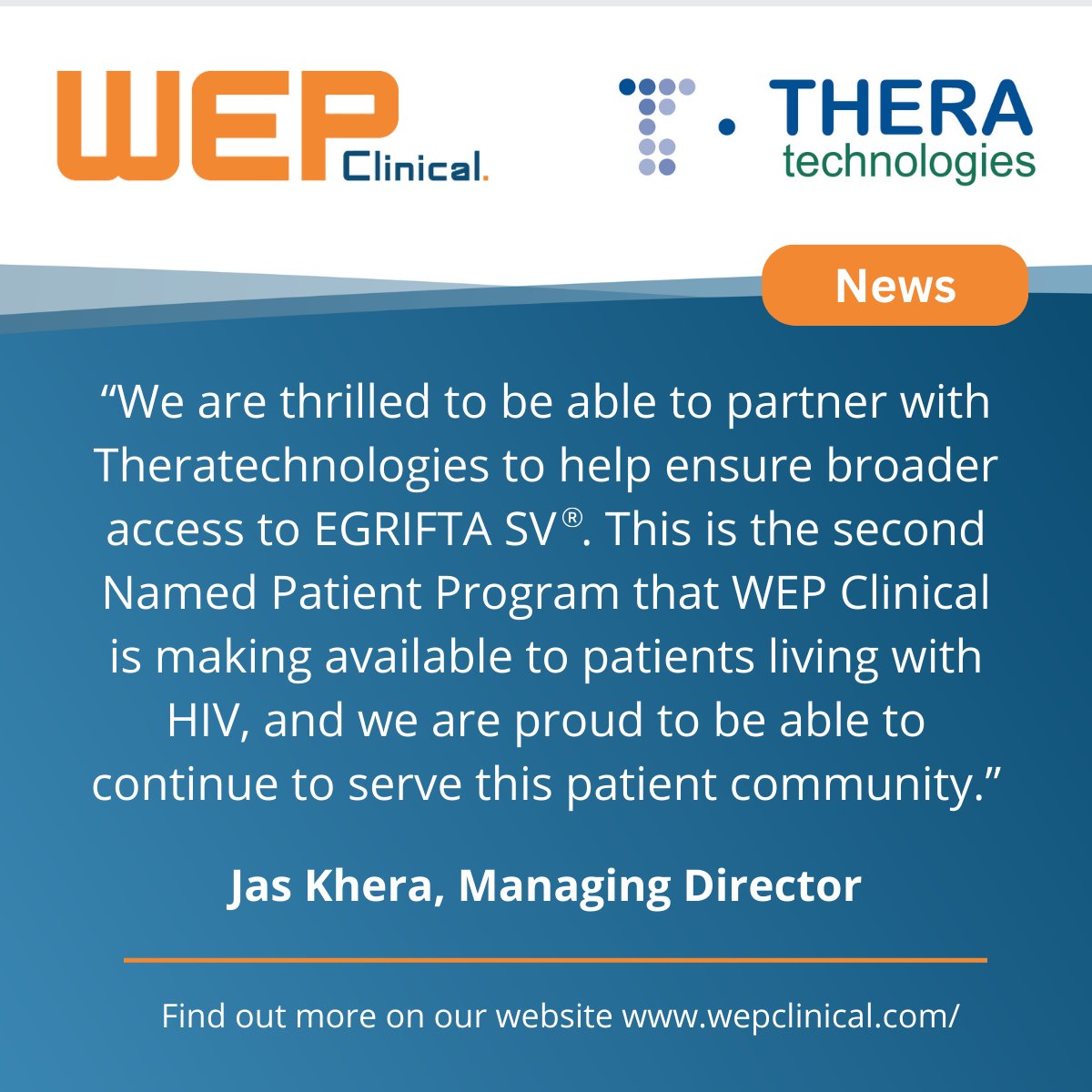WEP Clinical on Twitter: "WEP Clinical is pleased to announce a new ...