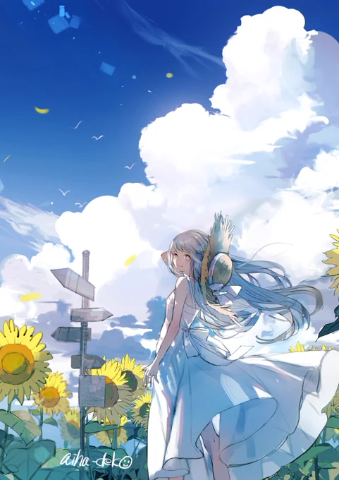 Cielo様のフローリアのお手伝いさせていただきました! 全体絵は動画の方で是非見て欲しい とっても夏の風を感じたくなる曲です 