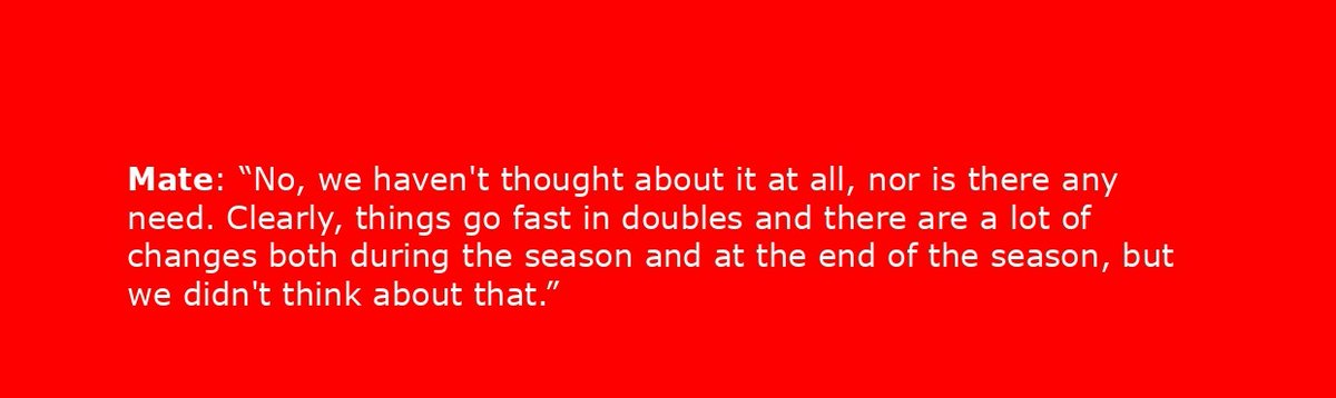 MekticPavicFans's tweet image. In May 2022 interviewer Danijel Lijović asked to Mate and Nikola: "Did you ever think that you would have to end the cooperation if the series of bad results continued?"
Their answers 👇
#Mektic #Pavic