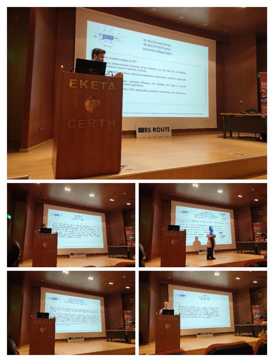 REROUTE_project's tweet image. PhDs and Postdocs from CERTH, UCD, TCD, and OULU presenting on how their research background relates to ITS.