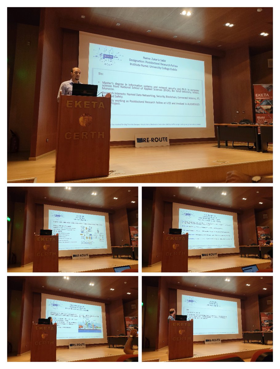 REROUTE_project's tweet image. PhDs and Postdocs from CERTH, UCD, TCD, and OULU presenting on how their research background relates to ITS.