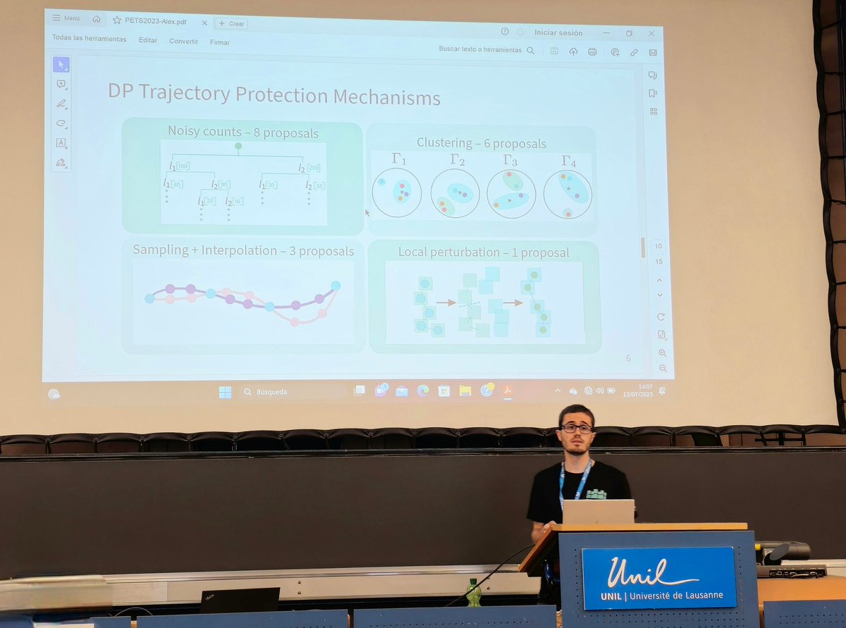 pskit4's tweet photo. #PETS23: Àlex presenting the SoK he wrote with Patricia on publishing trajectories DP, proving more than 50% claim, but don't achieve DP for various reasons. Probably densest talk of the symposium, really well done! :-)
💪🏻 @KASTEL_SRL, especially our project PROPOLIS at work 💪🏻 https://t.co/2foI42jafV