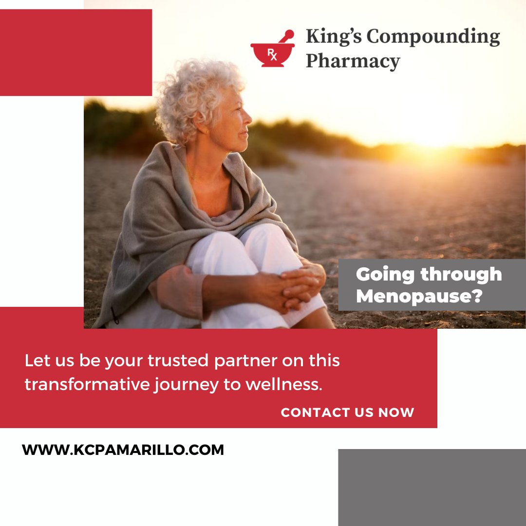 Say goodbye to menopause symptoms and hello to trust with King's Compounding Pharmacy by your side. Our experts provide personalized solutions to help you manage the changes your body is going through. (806)358-4576 #TrustKingsCompoundingPharmacy #PersonalizedSolutions