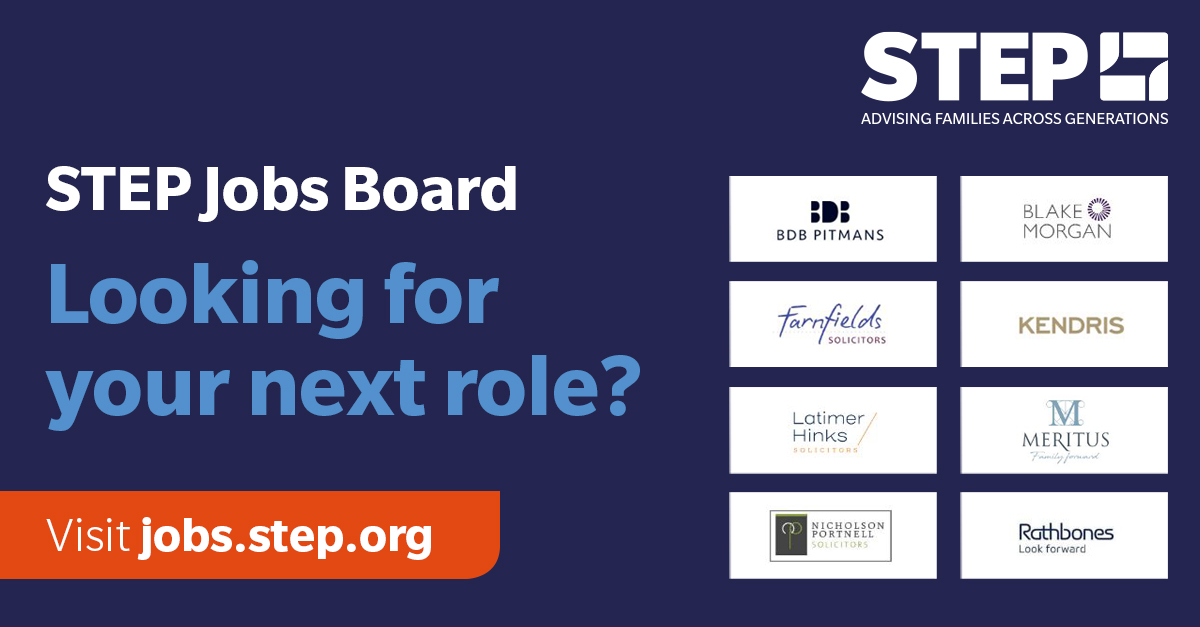 STEPSociety's tweet photo. A large number of job opportunities are currently live on the STEP Jobs website – take a look today!
Find out more: https://t.co/v1SMhcYqw4
#STEPJobs #LegalCareers
@RathbonesGroup @LatimerHinks @NP_Solicitors @BlakeMorganLLP @BDBpitmans https://t.co/8a84IkXMlU