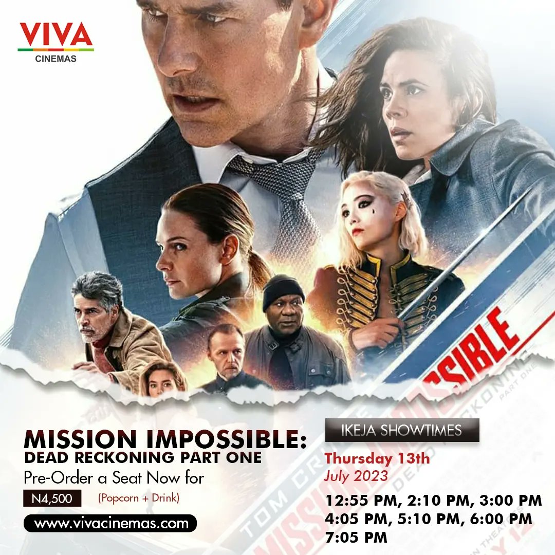 Be one of the first to experience Mission Impossible: Dead Reckoning Part One on the big screens today! Showing at Vivacinemas Nationwide Showtimes on flyers (swipe for your location) Book Tickets: vivacinemas.com #Vivacinemas #AdvancedScreening #MissionImpossible