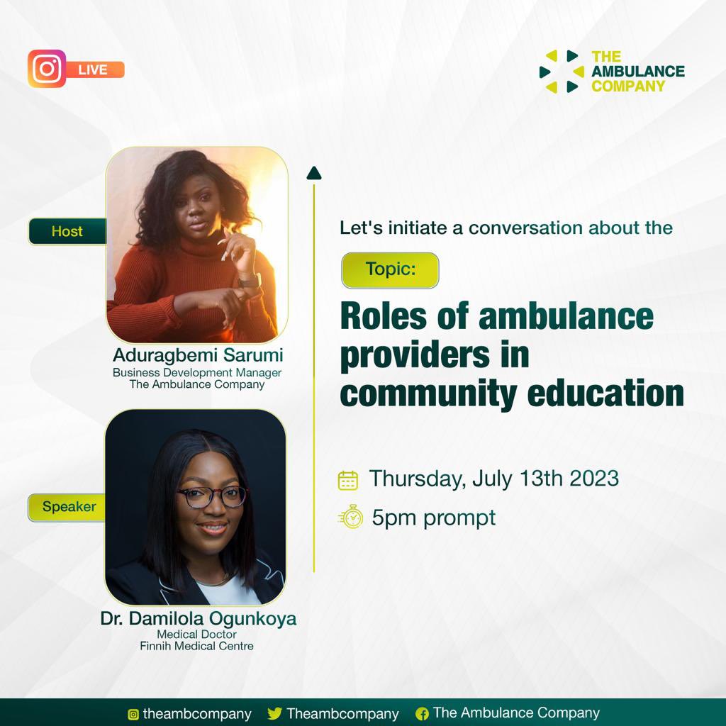 Theambcompany's tweet photo. It’s happening today guys🎉🎉 

We will be going live on Instagram by 5pm today, please set your reminders‼️

We will love to meet and connect with you all.

#ambco #instagramlive #ambulance #emergencymedicalreaponse #swiftresponse https://t.co/EdTgu4nKoj