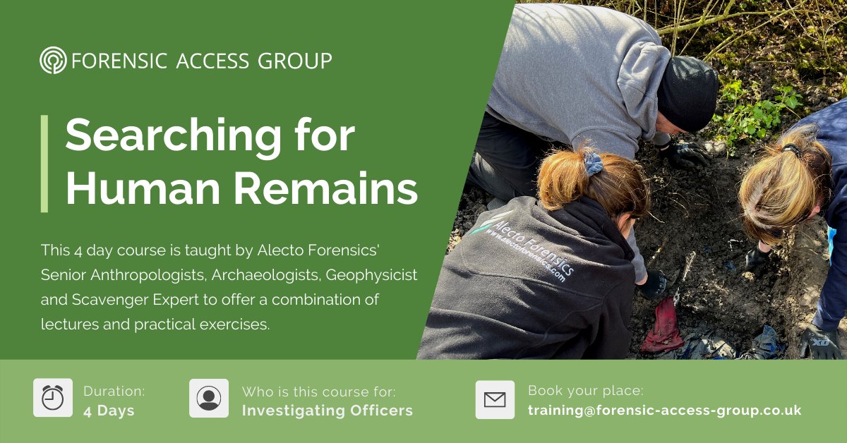 FAGroupTraining's tweet photo. We are now taking bookings for #policeforces to join our Searching for Human Remains training course. 

Would you like more information? Contact us: https://t.co/XUchg9H152

#archaeology #anthropology #geology #boneidentification #crimesceneinvestigation https://t.co/rSmCs95U4w