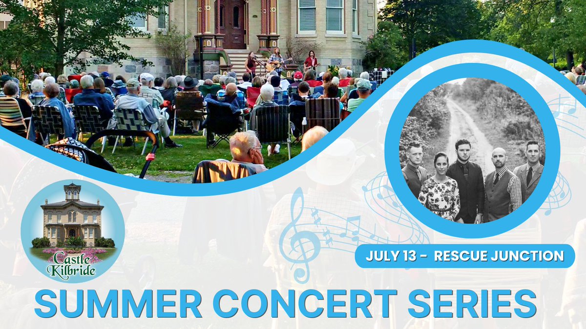 WilmotTownship's tweet photo. #CastleKilbride Concert Alert! Join us tonight on the front lawn from 7–8 pm for #RescueJunction as they perform Gospel and Bluegrass. Weather permitting. Admission by donation. Visit https://t.co/f9lbf8Dvaa for more info. https://t.co/8TM5oYTcsH