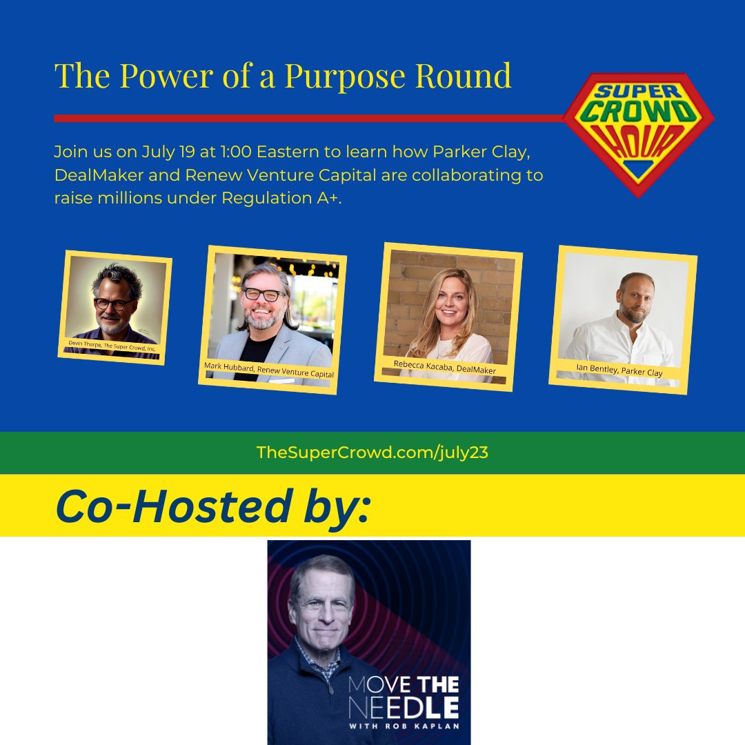 Register for #SuperCrowdHour and get your #FREE ticket with this link: events.humanitix.com/supercrowdhour… @robskaplan #ImpactCrowdfunding #DiverseFounders #SocialEntrepreneurs #CommunityCapital #ImpactInvestors #RIC #InvestmentCrowdfunding