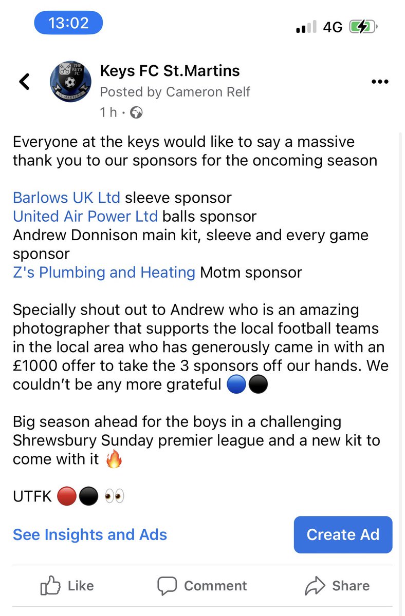 TheKeysFc2012's tweet photo. @F28online @Barlowsukltd @UnitedAirPower &amp; Zak Williams 👏 https://t.co/KK7X7Efmdk