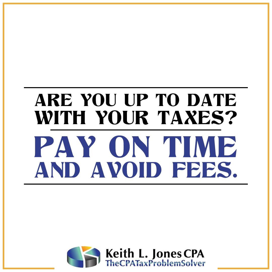 KeithJonesCPA's tweet image. 📣 Hey Twitterverse! 📅⚖️ Are you up to date with your taxes? ⏰💰 Remember, paying on time helps you avoid fees and headaches. I am here to assist you and ensure a smooth tax journey. 🤝💼 Let's stay on top of our financial responsibilities! #TaxTips #PayOnTime #AvoidFees