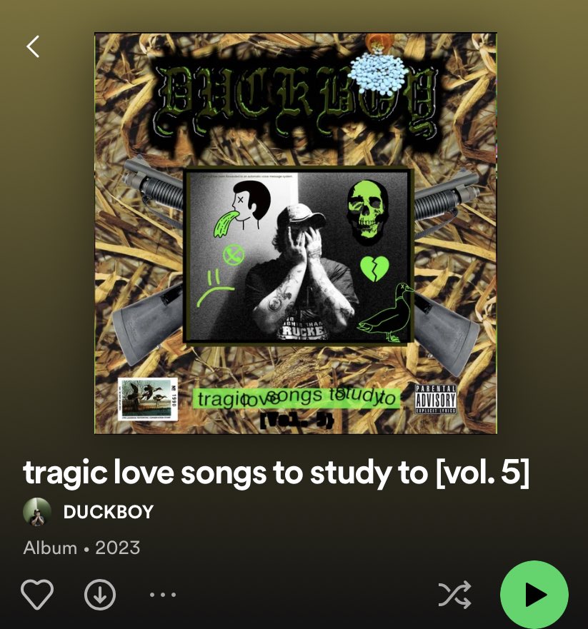 RubysNephew's tweet photo. DUCKBOY “Tragic Love Songs to Study to [Vol. 5]” OUT NOW‼️
MIDNIGHT IN YOUR TIMEZONE https://t.co/MGCuCcXL1e