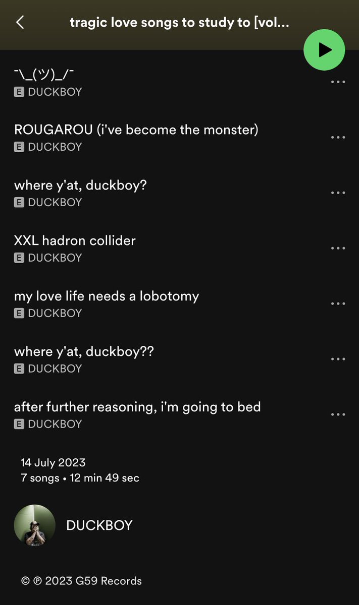 RubysNephew's tweet photo. DUCKBOY “Tragic Love Songs to Study to [Vol. 5]” OUT NOW‼️
MIDNIGHT IN YOUR TIMEZONE https://t.co/MGCuCcXL1e