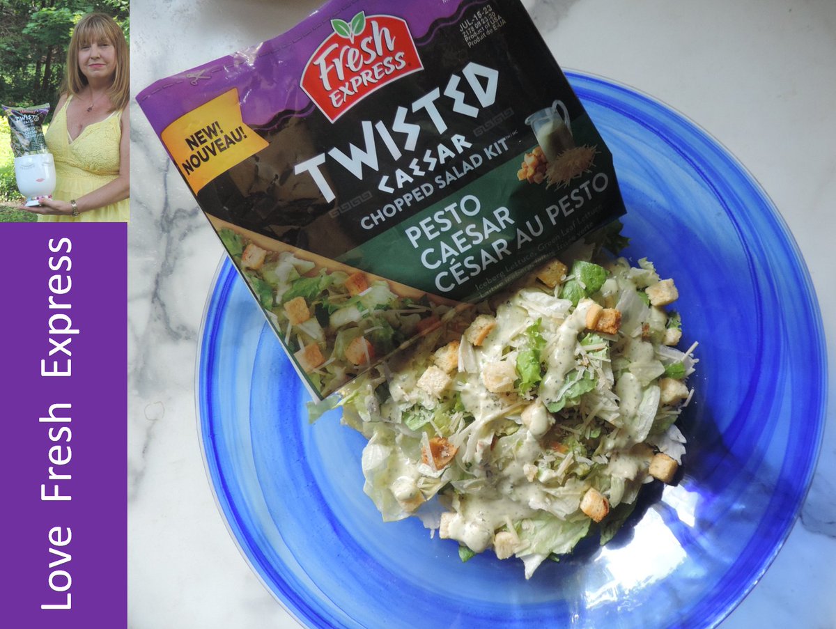 JASZY101's tweet photo. Tried Fresh Express - Twisted Caesar Chopped Salad Kit.

The Pesto Caesar was seriously delicious. All of the flavors melted together with a nice crunch from the croutons.

It is the perfect summertime meal. This one is a must buy. 

Thanks! @FreshUpdates #FreshCaesarLove https://t.co/ngPnRj81Hn