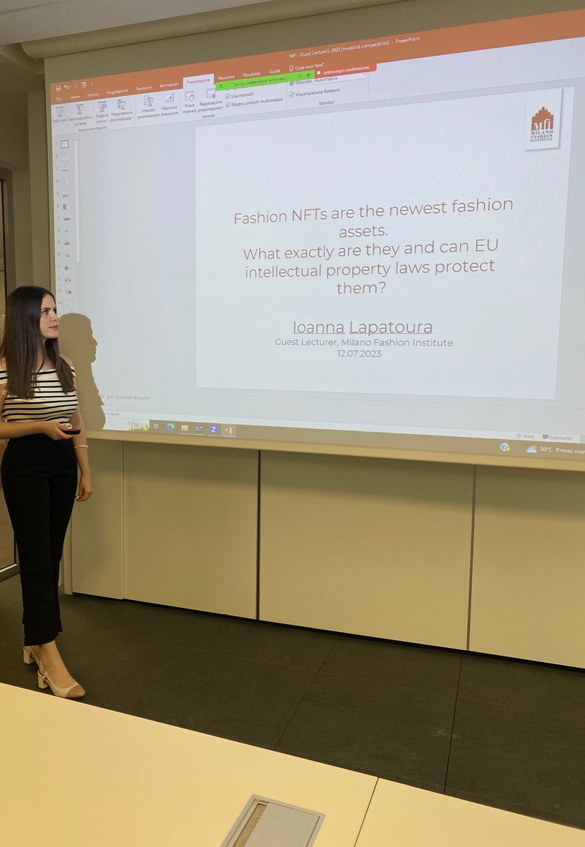 Yesterday I had the pleasure to visit the Milano Fashion Institute <a href="/mfi_official/">Milano Fashion Institute</a> and give another lecture for the Fashion Law course on #IP and fashion NFTs. A big thank you to <a href="/alinatrapova/">Alina Trapova</a> and to the fantastic students!
#ip #fashion #NFTs