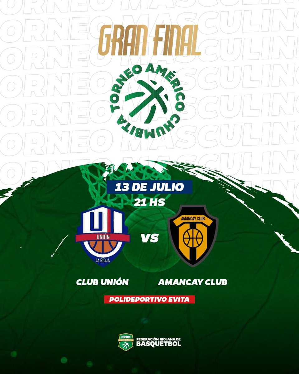 secdeportelr's tweet photo. ¡Es hoy!🔥🏀
Club Unión y Amancay Club definen el Torneo de Primera División Masculino "Américo Chumbita".
📅 Jueves 13 de Julio
🏟️ Polideportivo Evita
🕘 21 horas.
¡Todos a alentar!
#FRBB #LaRiojaBásquetbol https://t.co/Ndiij5GDrH